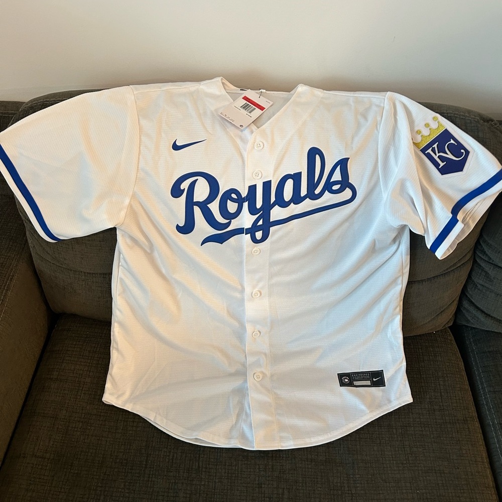 Nike Authentic Kansas City Royals MLB Baseball White Jersey Men’s Sz: L